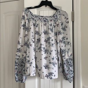 White flowy bohemian blouse